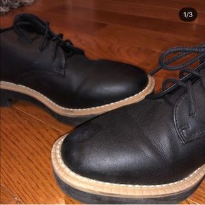 Black Divided lace up shoes
